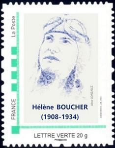 Stamp, Helene Boucher (1908-1934), France,  , Famous People, Pilots, Women