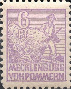 Stamp, Last serie, Germany, Soviet Occ. of Mecklenburg-Vorpommern,  , Agriculture, Professions