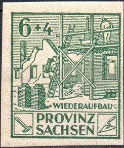 Stamp, Wiederaufbau, Germany, Soviet Occupation of Saxony,  , Architecture, Building Industry, Buildings