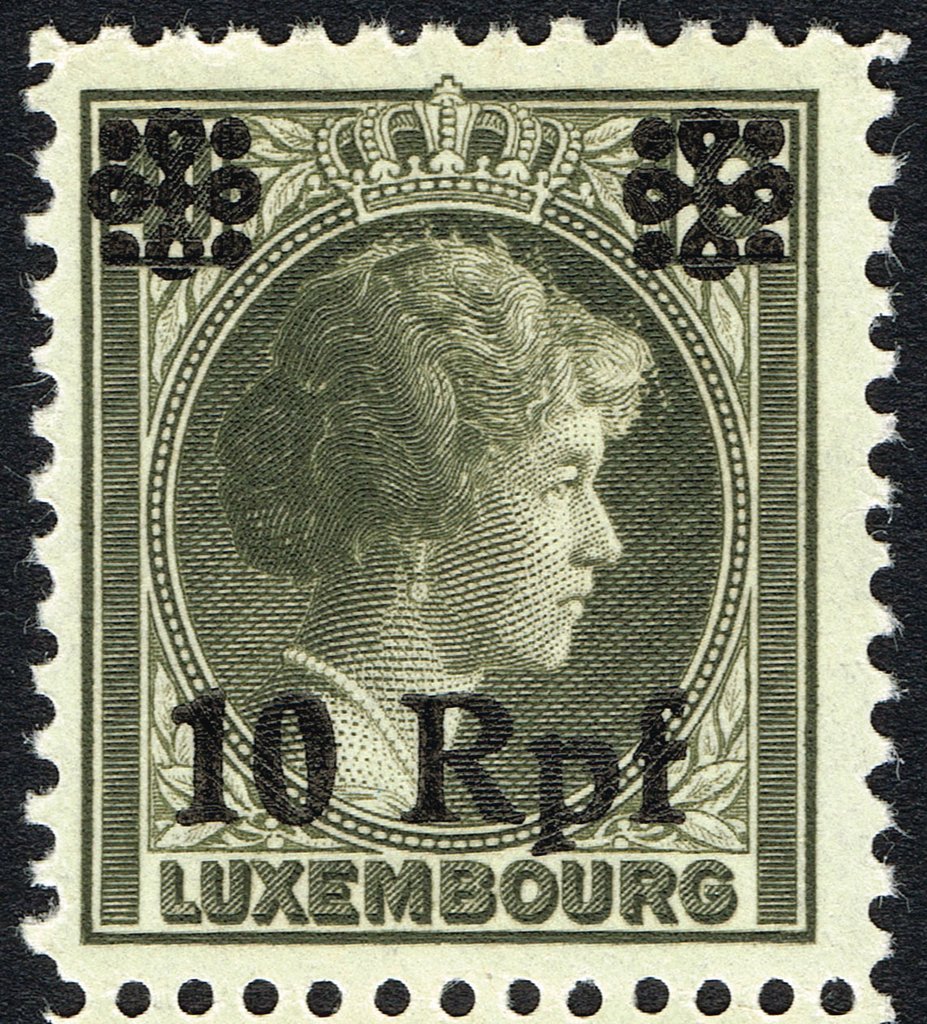 surcharge on Luxembourg Stamp
