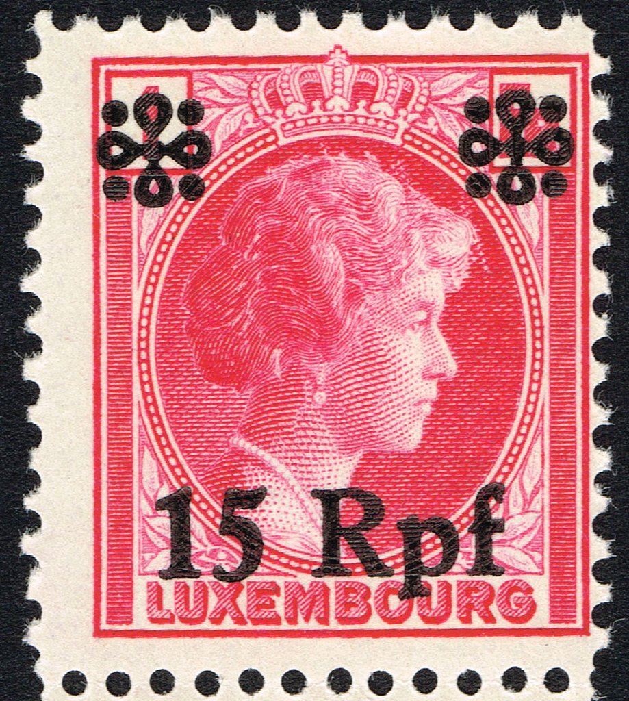 surcharge on Luxembourg Stamp