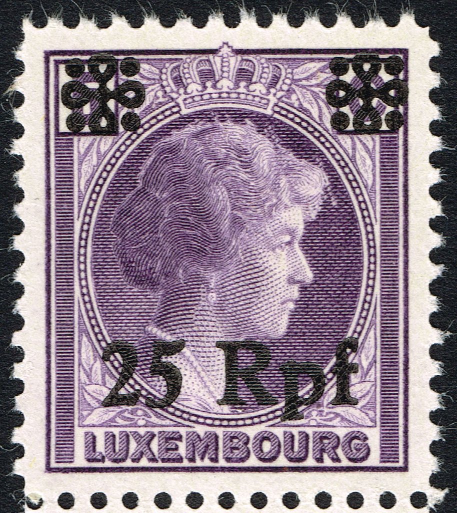 surcharge on Luxembourg Stamp