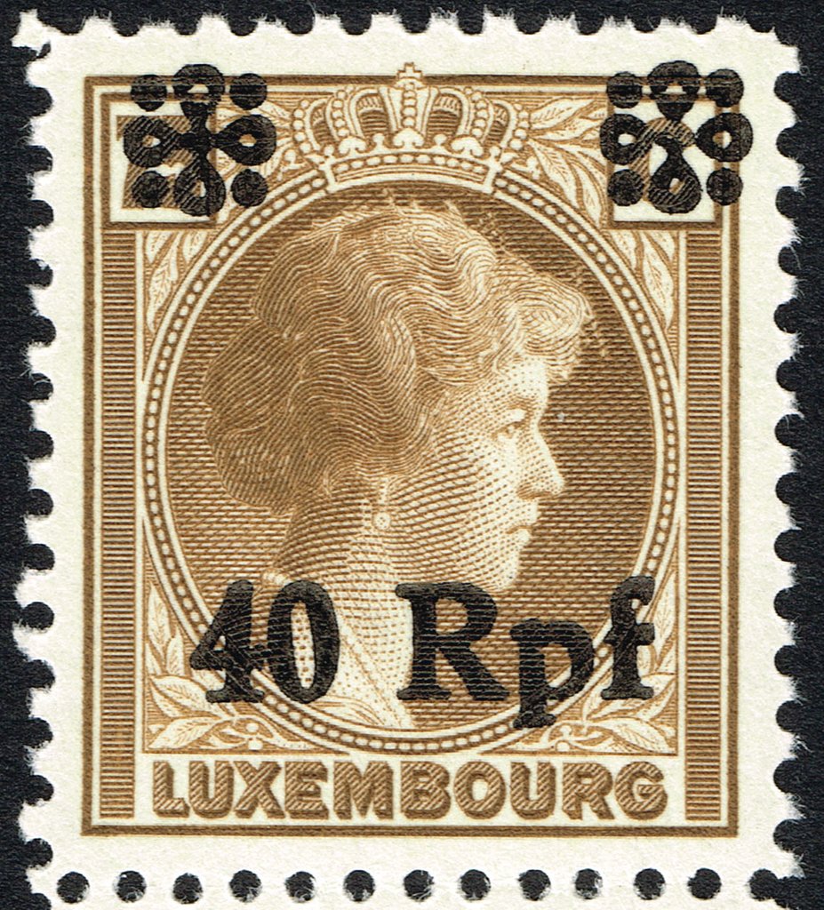 surcharge on Luxembourg Stamp