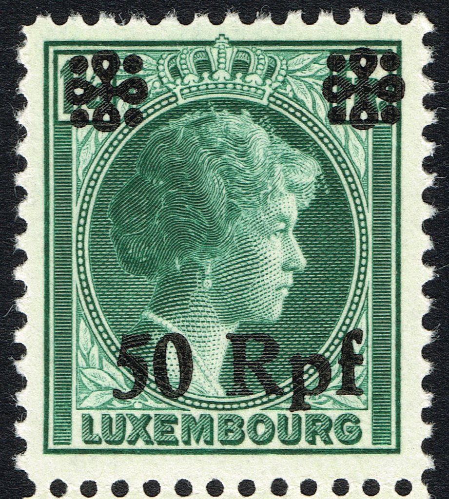 surcharge on Luxembourg Stamp