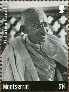 Stamp, Mahatma Gandhi, Montserrat,  , Famous People, Freedom Fighters, Revolutionaries