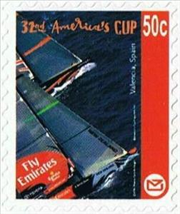 Stamp, 32nd America's Cup, Personalized and Private Mail Stamps,  , Sailing, Sailing Ships, Sea