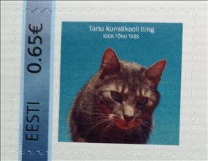 Stamp, Tartu Kunstikooli hing Igor Tõnu kass, Personalized and Private Mail Stamps,  , Animals (Fauna), Cats, Mammals