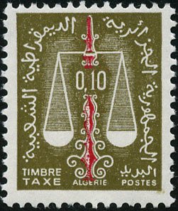 Stamp, Scale, Algeria,  , Scales (balance)