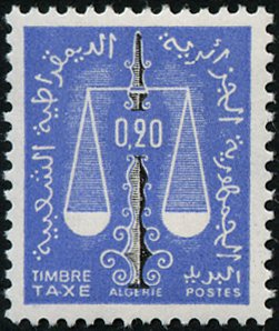 Stamp, Scale, Algeria,  , Scales (balance)