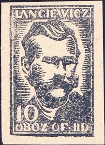 Stamp, 81st Anniversary of the January Uprising - Marian Langiewicz, Poland, German Occupation In WWII,  , Anniversaries and Jubilees, Famous People, Men, Military Officers, Revolutionaries, Uprising