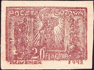 Stamp, Our Lady of Czestochowa in the Camp Chapel, Poland, German Occupation In WWII,  , Biblical Accounts, Religion