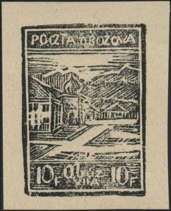 Stamp, Southern View of the Camp to the Bavarian Alps, Poland, German Occupation In WWII,  , Buildings, Mountains
