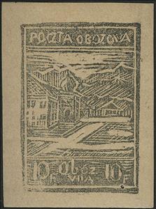 Stamp, Southern View of the Camp to the Bavarian Alps, Poland, German Occupation In WWII,  , Buildings, Mountains