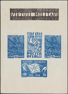 Souvenir Sheet, Virtuti Militari - 150th Anniv. of the Battle of Zielence, Poland, German Occupation In WWII,  , Flags, Medals and Marks of Honour, Military Forces, Weapons