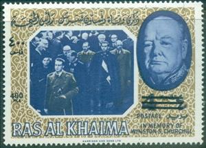 Stamp, Assembly, Ras al Khaimah,  , Authors, Famous People, Heads of State, Literary People (Poets and Writers), Literature, Nobel Laureates, Painters, Politicians