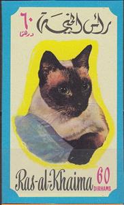 Stamp, Siamese Cat (Felis silvestris catus), Ras al Khaimah,  , Animals (Fauna), Cats, Mammals