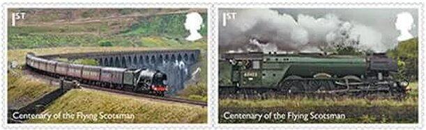 Se-tenant, Cathedrals Express/Blyth, United Kingdom of Great Britain & Northern Ireland,  , Locomotives, Railways, Steam Traction