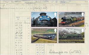 Booklet Pane, Flying Scotsman Locomotive, Centenary Booklet Pane 1, United Kingdom of Great Britain & Northern Ireland,  , Locomotives, Railways, Steam Traction
