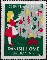 Stamp, Danish Home Croton NY Christmas 1984, United States of America,  , Christmas, Trees