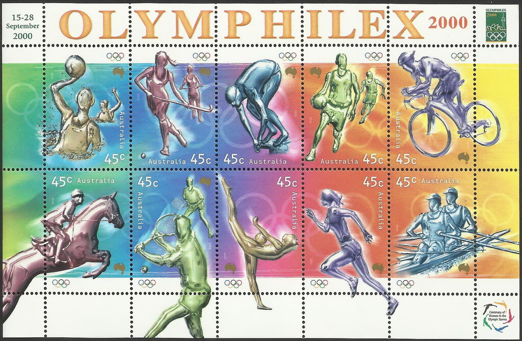 Olymphilex 2000 on Popular Olympic Sports mini sheet