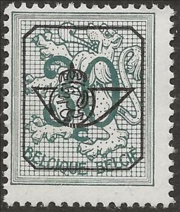 Stamp, Precanceled Number on Heraldic Lion, Belgium,  , Coats of Arms, Heraldic Animals, Лев, Numbers