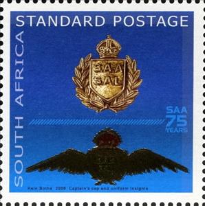 Stamp, Captain's Cap and Uniform Insignia, South Africa,  