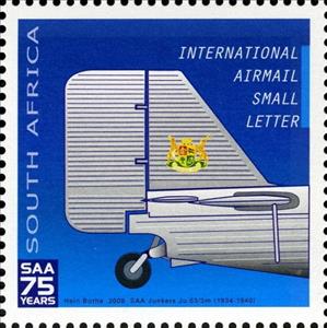 Stamp, Junkers JU52-3m, South Africa,  , Aviation, Airlines, Aircrafts