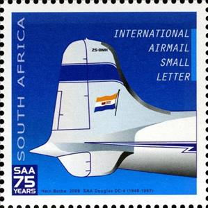 Stamp, Douglas DC-4 Skymaster, South Africa,  , Aviation, Airlines, Aircrafts