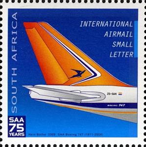 Stamp, Boeing 747-244 Super B, South Africa,  , Aviation, Airlines, Aircrafts