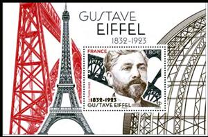 Souvenir Sheet, Gustave Eiffel, Engineer, France,  , Engineers, Famous People, Towers