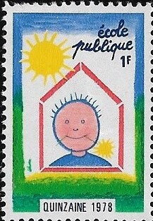 Stamp, Quinzaine 1978, France,  , Children, Schools