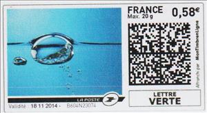 Stamp, Bubble on water surface, France,  , Water