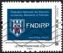 Stamp, FNDIRP Fédération Nationale des Déportés et Internés Résista, France,  , Coats of Arms, Organizations, Refugees