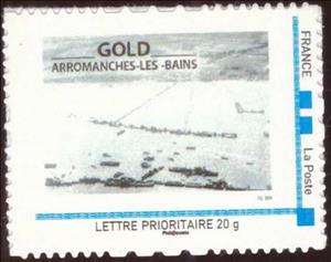 Stamp, Gold Beach Arromanches-les-Bains, France,  , Beaches, Second World War