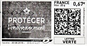 Stamp, Grey Protect the Environment. Proteger l'Environnement, France,  , Environment Protection