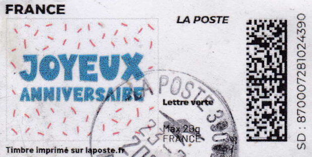 Happy Birthday. Joyeux Anniversaire. Redesign without Lapost