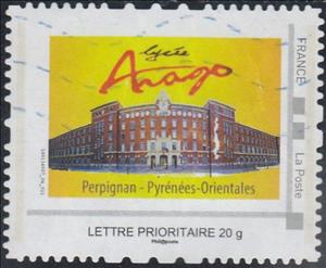 Stamp, Lycee Arago Perpignan Pyrenees Orientales, France,  , Buildings, Schools