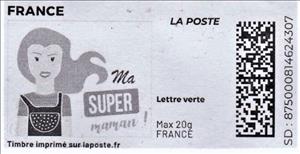 Stamp, Ma Super Maman. Mothers Day. Redesign in black without Lapos, France,  , Special Occasions, Women