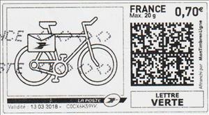 Stamp, Postbike, France,  , Bicycles, Postal Traffic