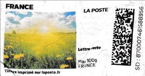 Stamp, Sunny Field. Redesign without laposte logo, France,  , Landscapes