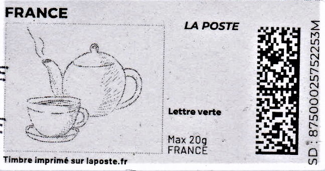 Teapot cup and saucer. Redesign without Laposte logo