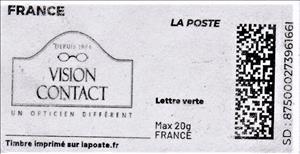 Stamp, Vision Contact. Redesign without Laposte logo, France,  , Opticians