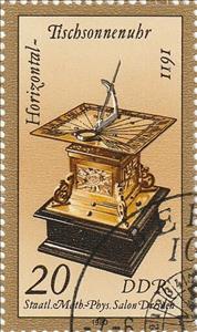 Stamp, Table Sundial (1611), Germany, Democratic Republic,  , Clocks, Sundials