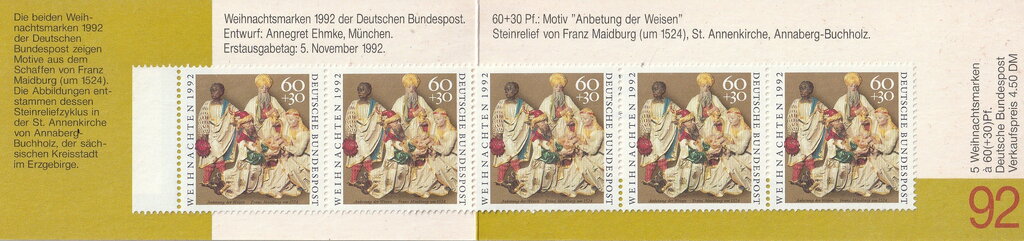 Booklet, Booklet-"Adoration of the Magi", Germany, Federal Republic,  , Biblical Accounts, Christmas, Feasts, Headgear, Kings, Religion