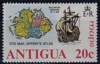 Stamp, Jeffery,s Atlas, Antigua and Barbuda,  