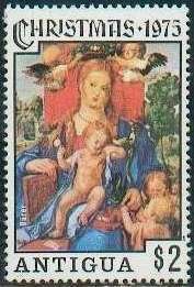 Stamp, Durer, Antigua and Barbuda,  , Biblical Accounts, Christmas, Paintings, Religion
