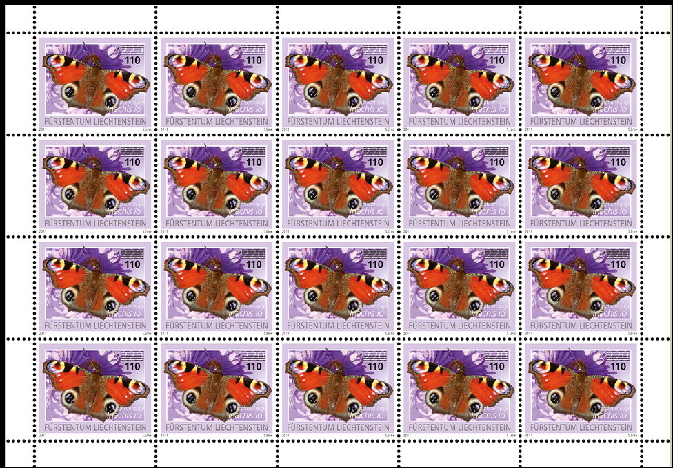 European Peacock (Inachis io) Surcharged