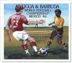 Souvenir Sheet, Action, Antigua and Barbuda,  , Football (Soccer)