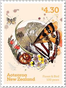 Stamp, Forest Ringlet (Dodonidia helmsii), New Zealand,  , Butterflies, Environment Protection
