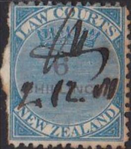 Stamp, Law Courts 6/-, New Zealand,  , Crowns and Coronets, Numbers